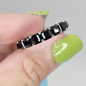 10.20cttw Black Onyx Silver Ring